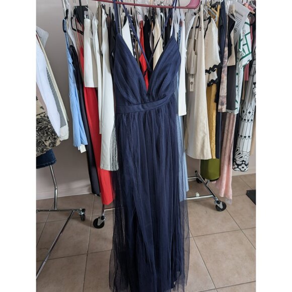 Lulus Navy Tulle Maxi Dress NWOT - Picture 6 of 6